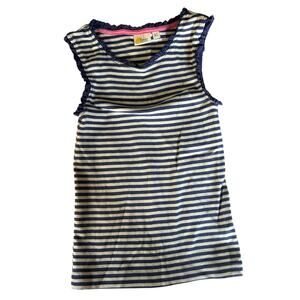 Mini Boden blue stripe tank shirt size 6-7